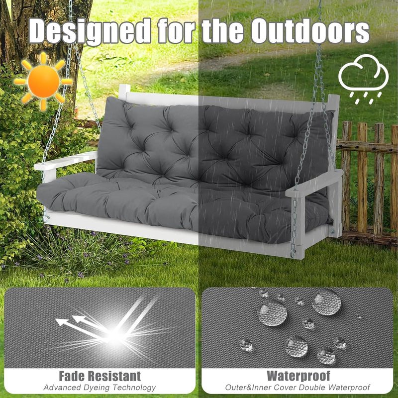 Garden Swing Cushions 3 Seater Waterproof Bench Cushion