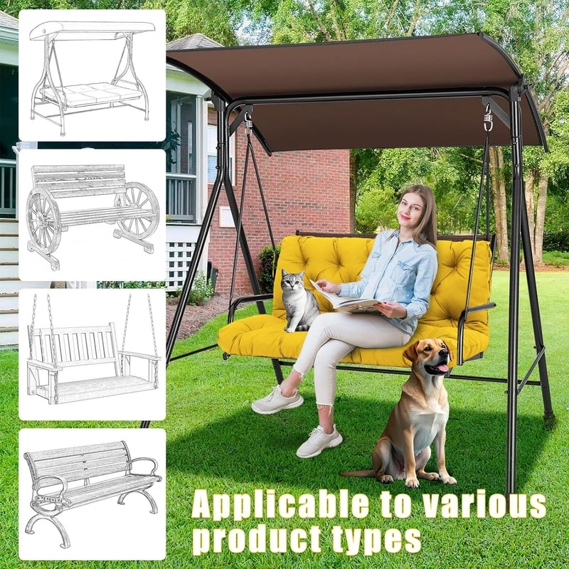 Garden Swing Cushions 3 Seater Waterproof Bench Cushion