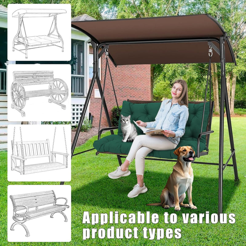 Garden Swing Cushions 3 Seater Waterproof Bench Cushion