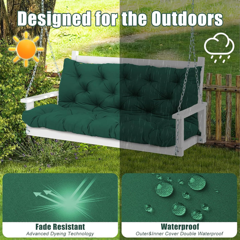 Garden Swing Cushions 3 Seater Waterproof Bench Cushion