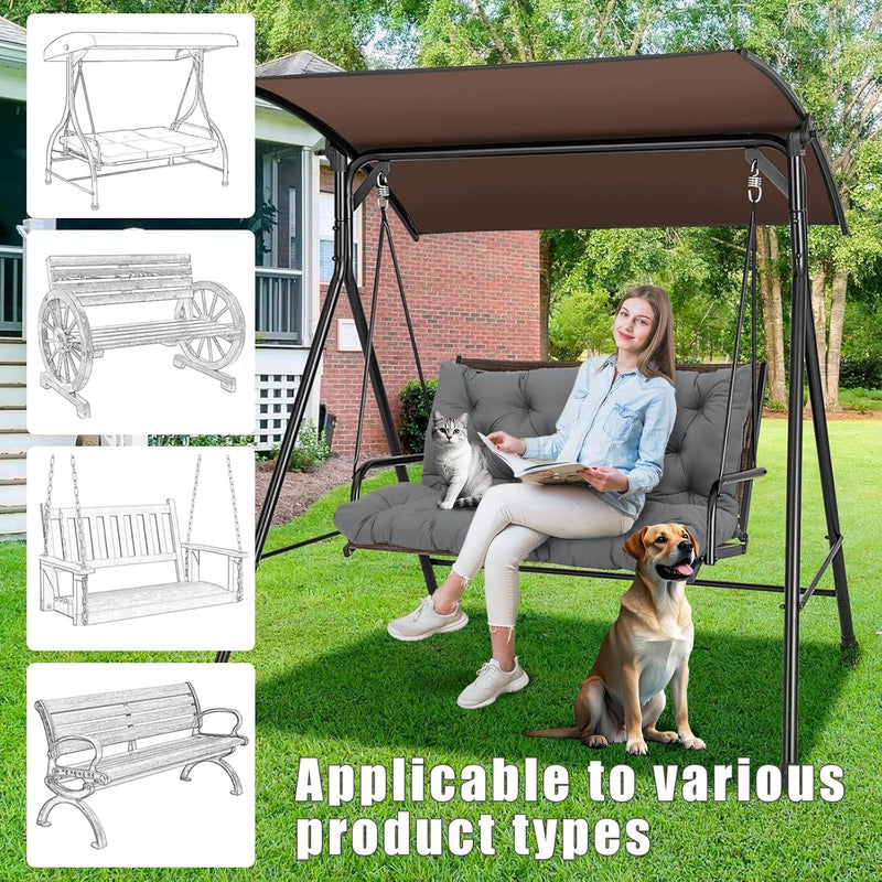 Garden Swing Cushions 3 Seater Waterproof Bench Cushion