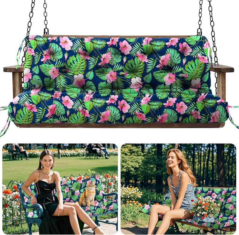 Garden Swing Cushions 3 Seater Waterproof Bench Cushion