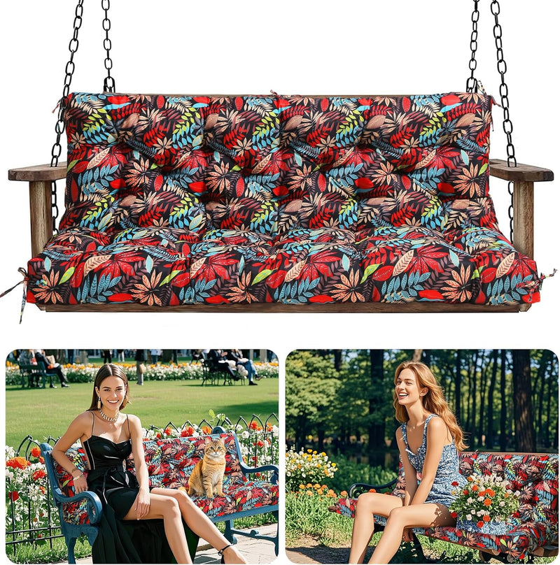 Garden Swing Cushions 3 Seater Waterproof Bench Cushion