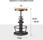 American Antique Industrial Round Bottom Adjustable Height Cafe