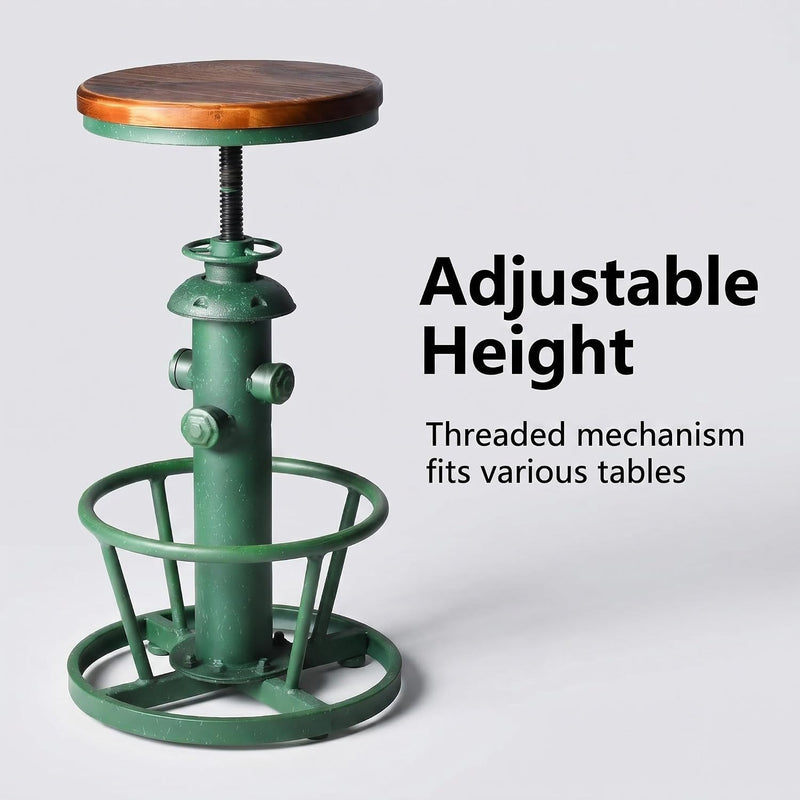 Industrial Round Bottom Adjustable Height Cafe Coffee Retro