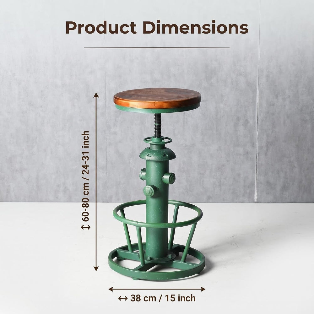 Industrial Round Bottom Adjustable Height Cafe Coffee Retro