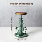Industrial Round Bottom Adjustable Height Cafe Coffee Retro