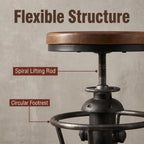 American Antique Industrial Round Bottom Adjustable Height Cafe