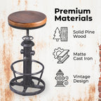 American Antique Industrial Round Bottom Adjustable Height Cafe