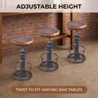 American Antique Industrial Round Bottom Adjustable Height Cafe