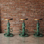Industrial Round Bottom Adjustable Height Cafe Coffee Retro