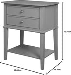 Ameriwood Franklin Accent Table with 2 Drawers MDF