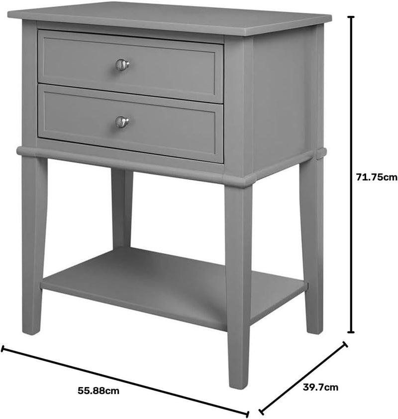 Ameriwood Franklin Accent Table with 2 Drawers MDF