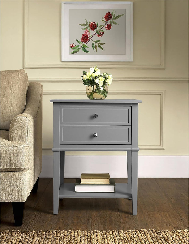 Ameriwood Franklin Accent Table with 2 Drawers MDF