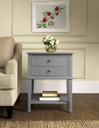 Ameriwood Franklin Accent Table with 2 Drawers MDF