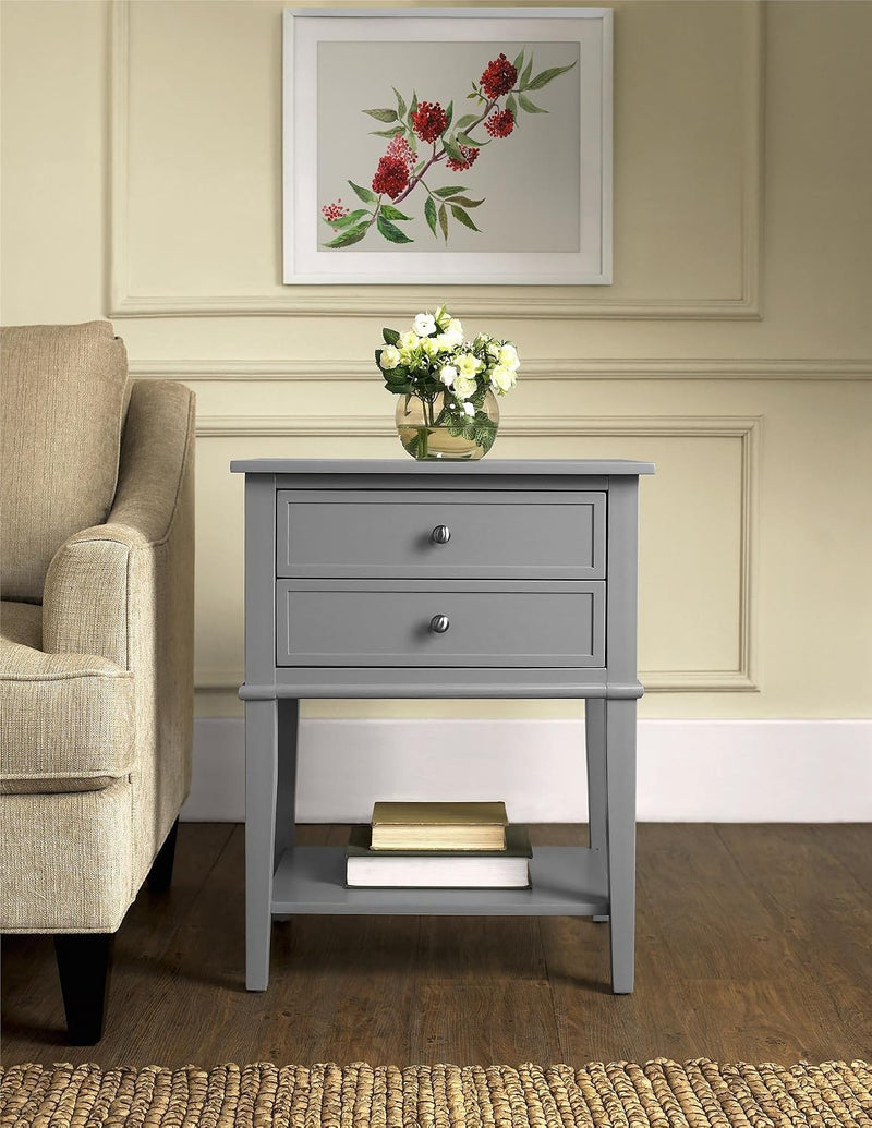 Ameriwood Franklin Accent Table with 2 Drawers MDF
