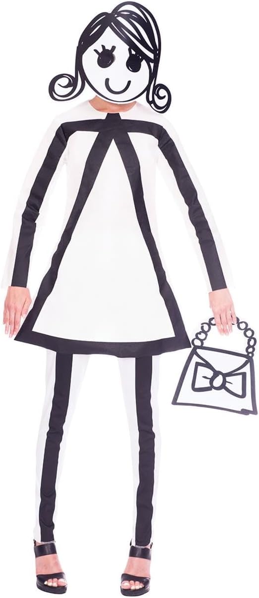 Amscan Adults Stick Woman Fancy Dress Cartoon Costume