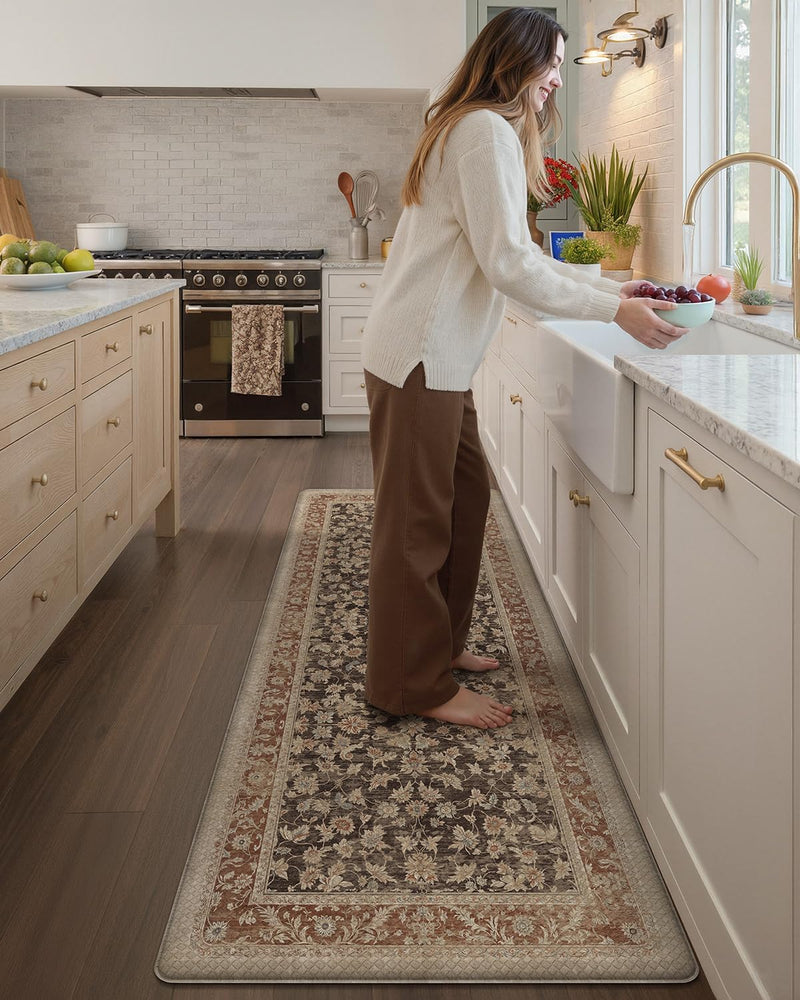 Kitchen Floor Mat Faded Vintage Anti Fatigue