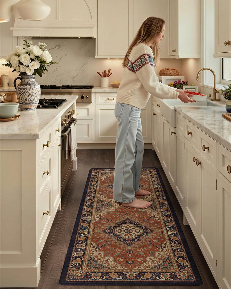 Kitchen Floor Mat Faded Vintage Anti Fatigue