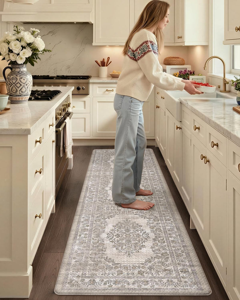 Kitchen Floor Mat Faded Vintage Anti Fatigue