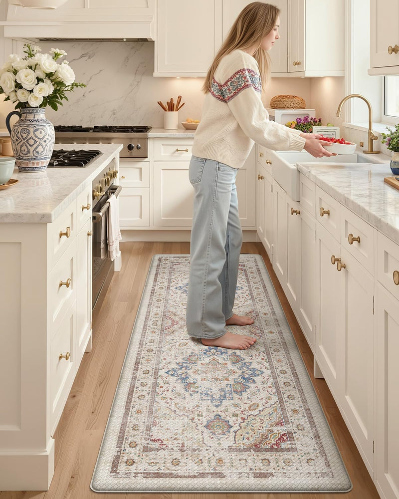 Kitchen Floor Mat Faded Vintage Anti Fatigue