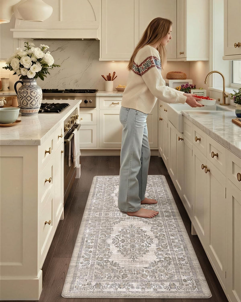 Kitchen Floor Mat Faded Vintage Anti Fatigue