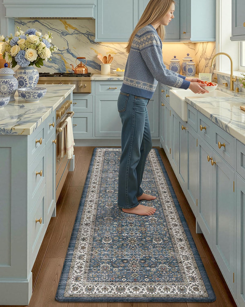 Kitchen Floor Mat Faded Vintage Anti Fatigue