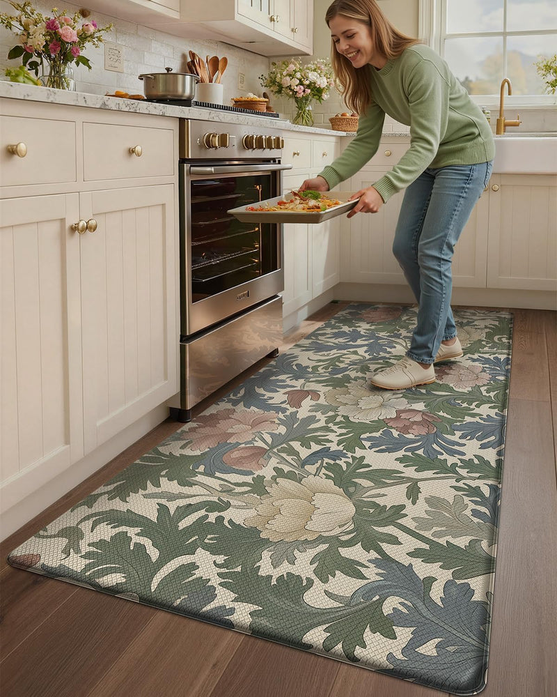 Kitchen Floor Mat Faded Vintage Anti Fatigue