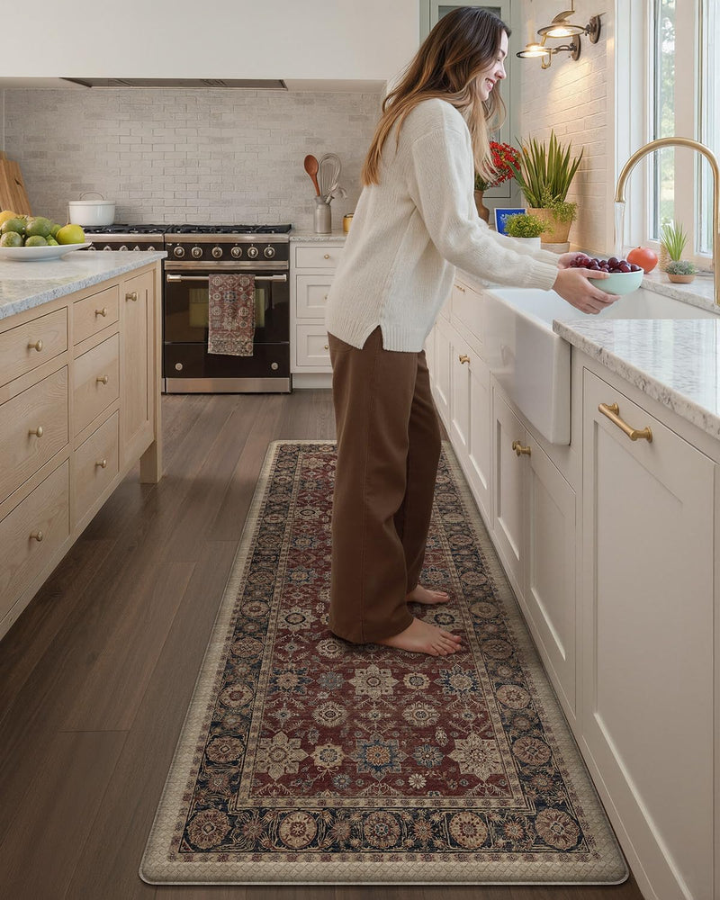 Kitchen Floor Mat Faded Vintage Anti Fatigue