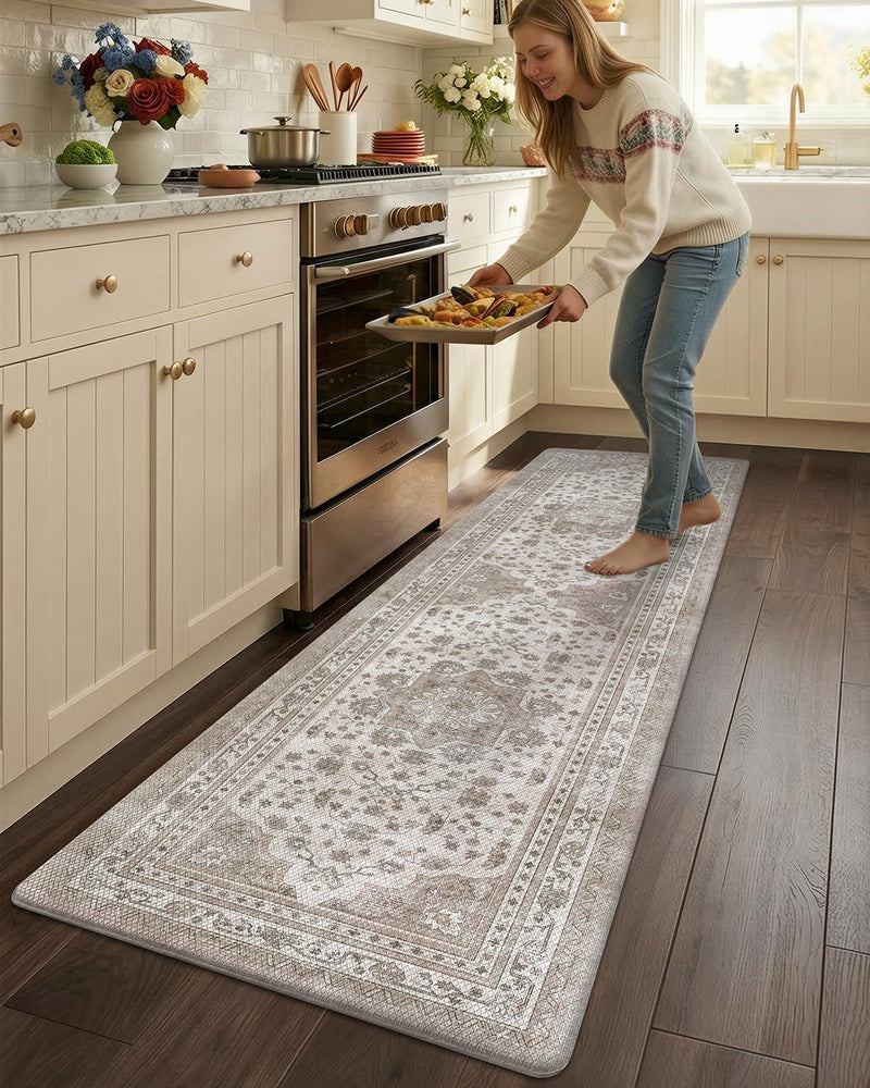 Kitchen Floor Mat Faded Vintage Anti Fatigue