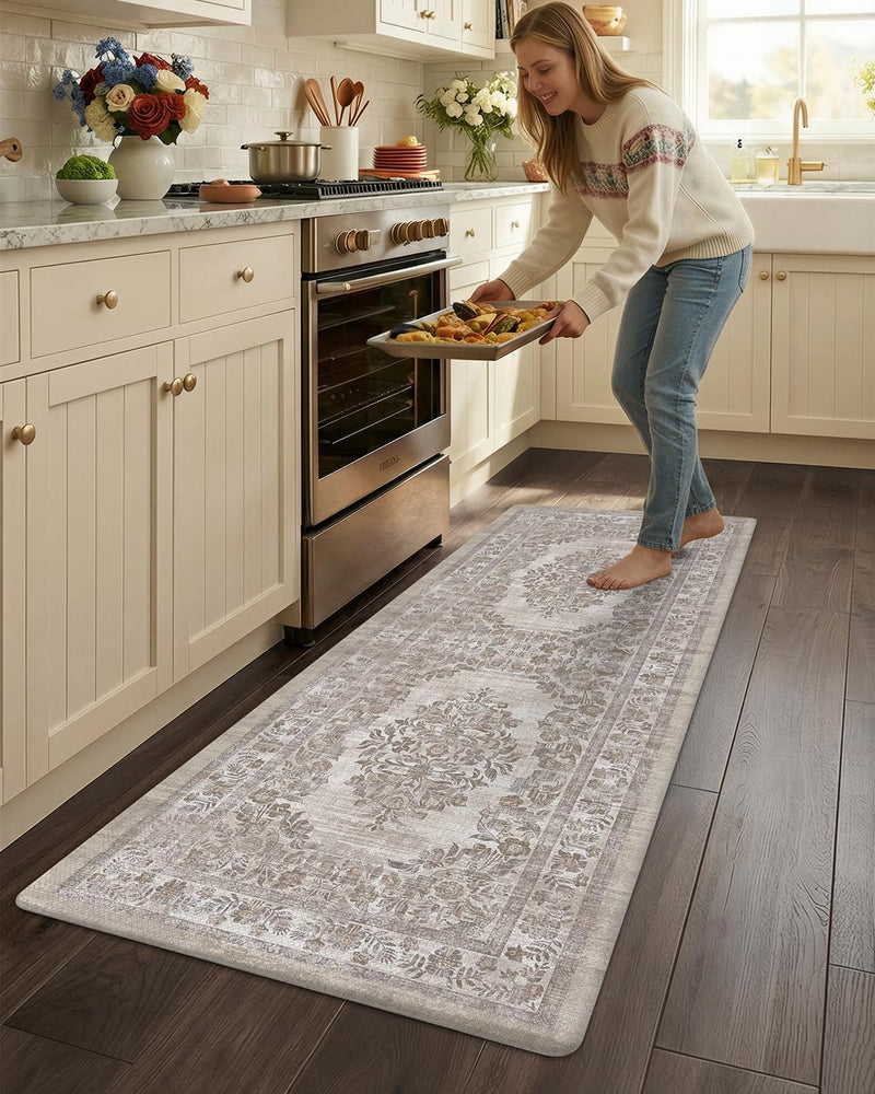 Kitchen Floor Mat Faded Vintage Anti Fatigue
