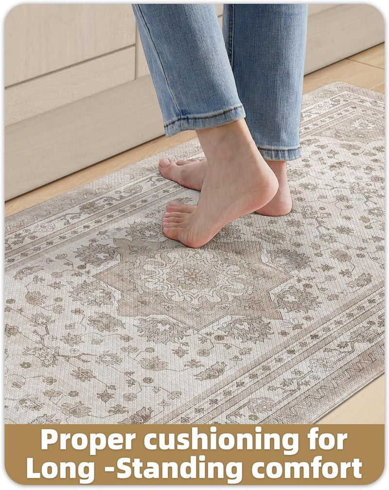 Kitchen Floor Mat Faded Vintage Anti Fatigue