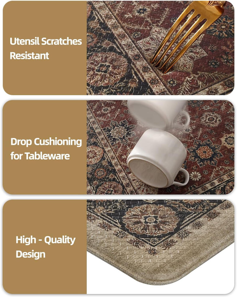 Kitchen Floor Mat Faded Vintage Anti Fatigue