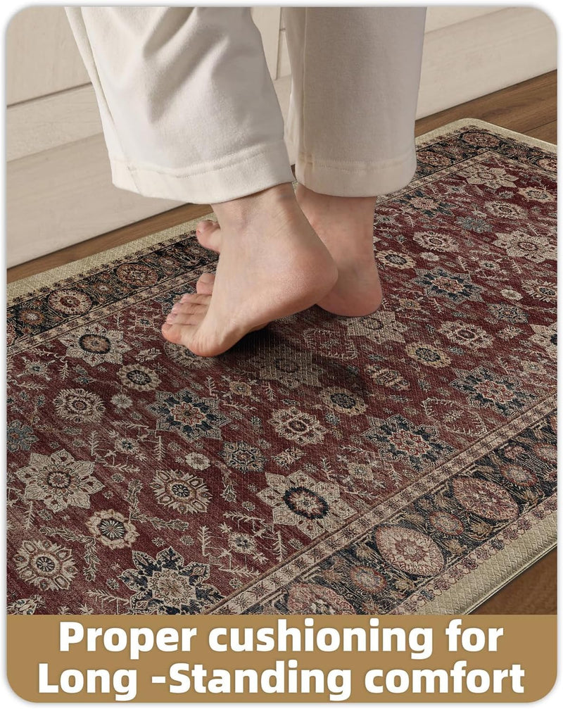 Kitchen Floor Mat Faded Vintage Anti Fatigue