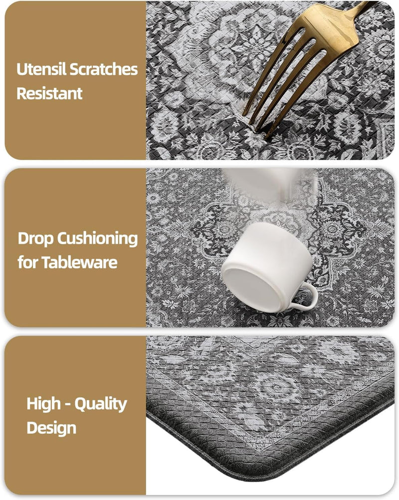Kitchen Floor Mat Faded Vintage Anti Fatigue
