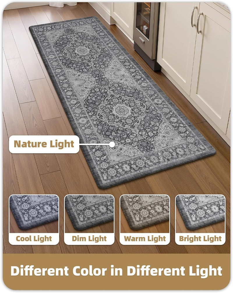 Kitchen Floor Mat Faded Vintage Anti Fatigue