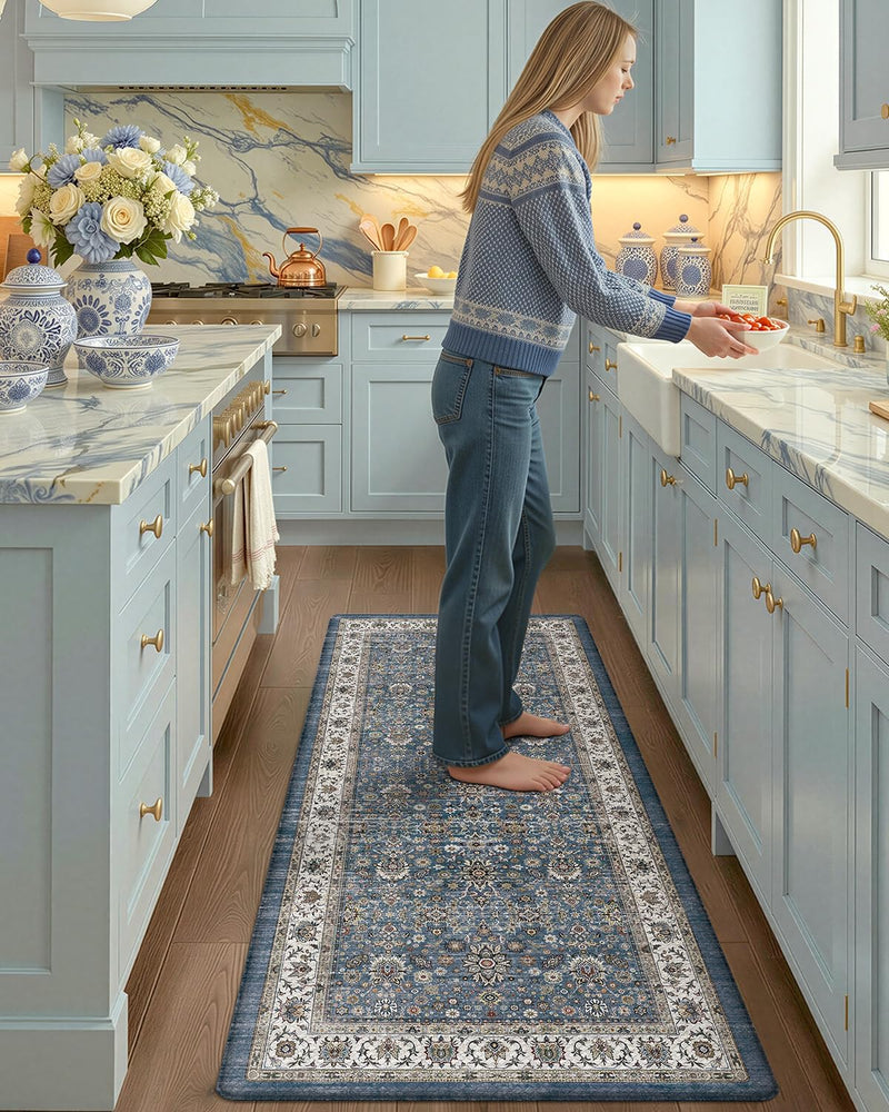 Kitchen Floor Mat Faded Vintage Anti Fatigue