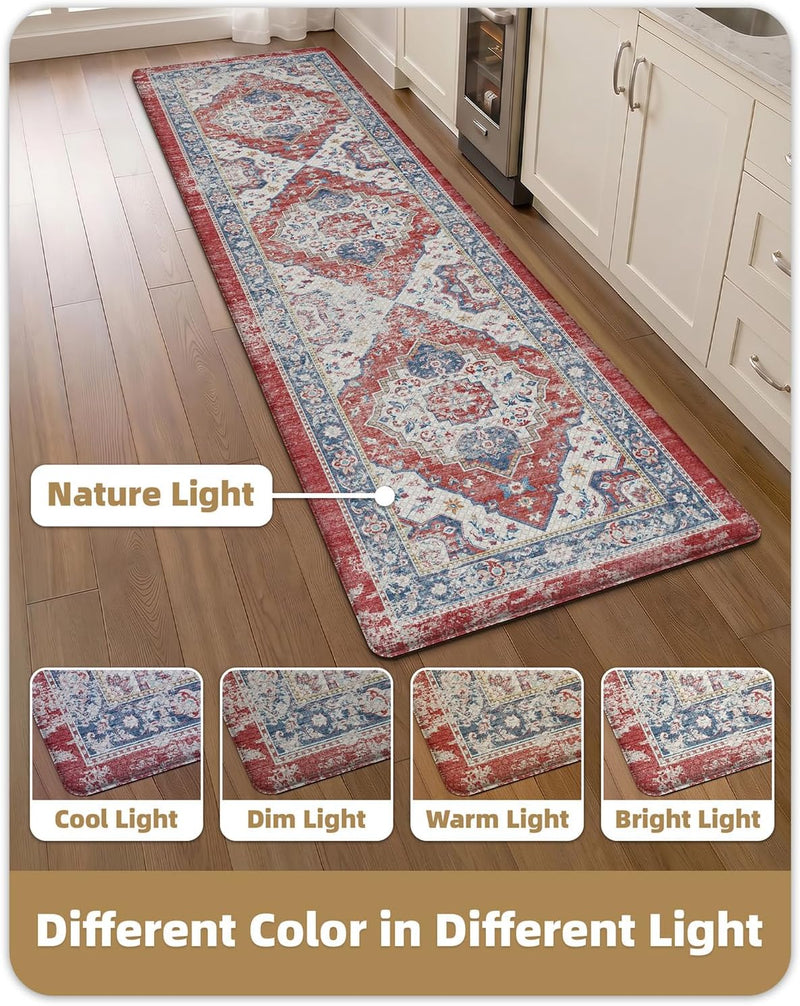 Kitchen Floor Mat Faded Vintage Anti Fatigue