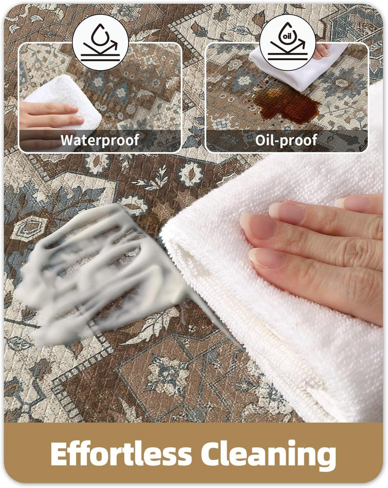 Kitchen Floor Mat Faded Vintage Anti Fatigue