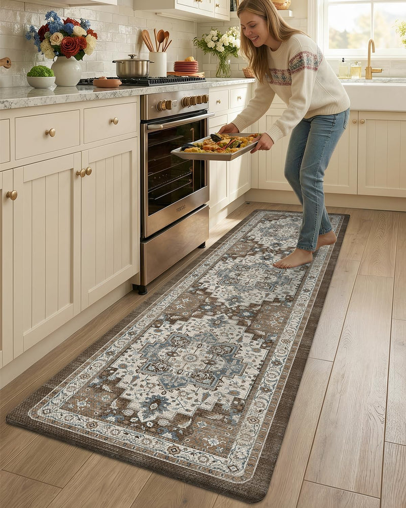 Kitchen Floor Mat Faded Vintage Anti Fatigue