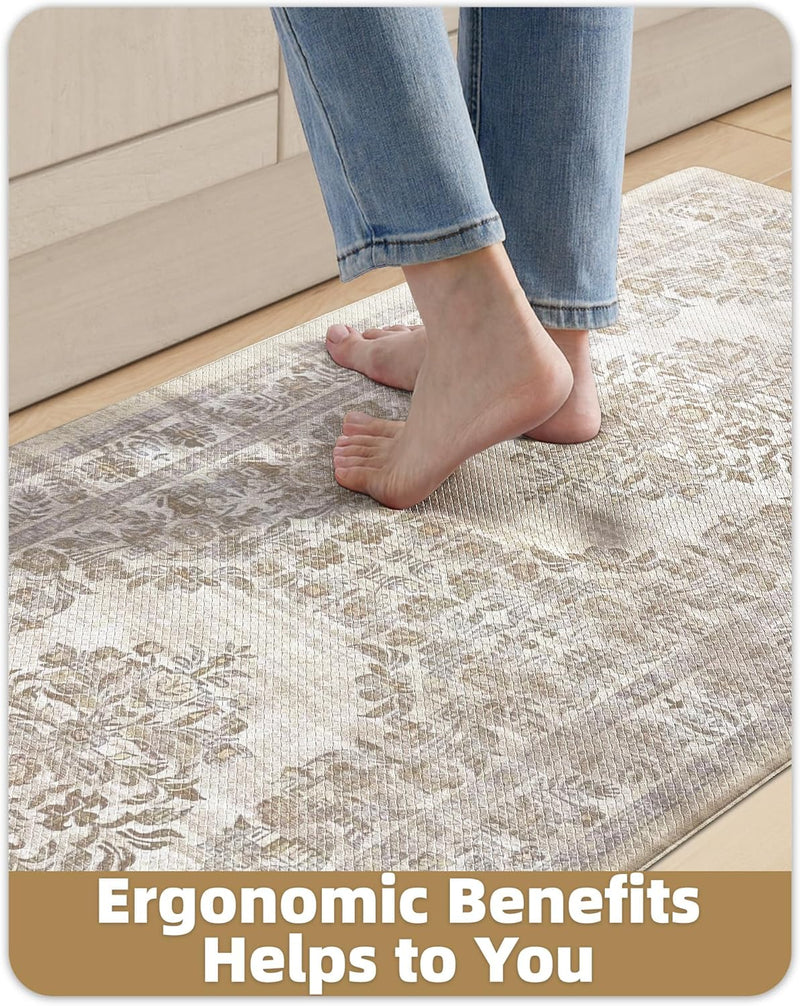Kitchen Floor Mat Faded Vintage Anti Fatigue