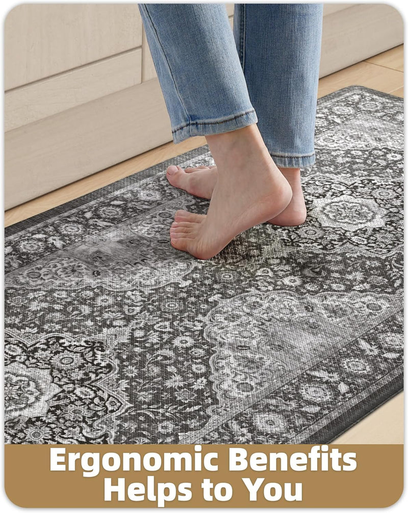 Kitchen Floor Mat Faded Vintage Anti Fatigue