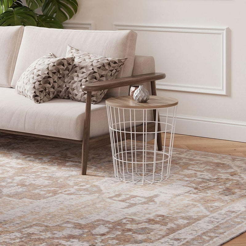 Antique Warm Neutral Greige Living Room Area Rug