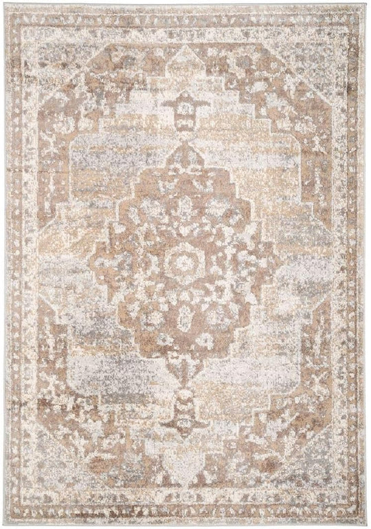 Antique Warm Neutral Greige Living Room Area Rug