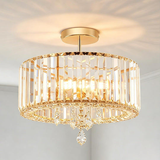 Crystal Ceiling Lights 3-Light Modern LED Chandeliers Fitting