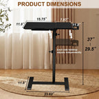 Aothia Overbed Table with Wheels Height Adjustable Bedside