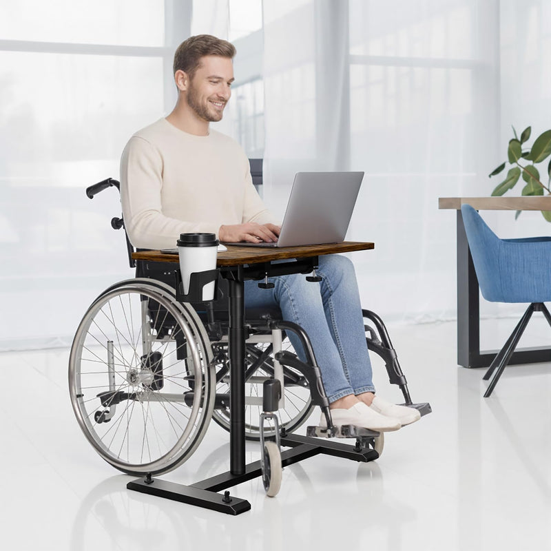 Overbed Table with Wheels Height Adjustable Bedside 2