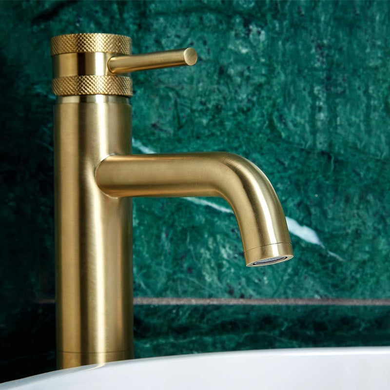 Apres Brushed Brass Tall Basin Mixer Bathroom Sink