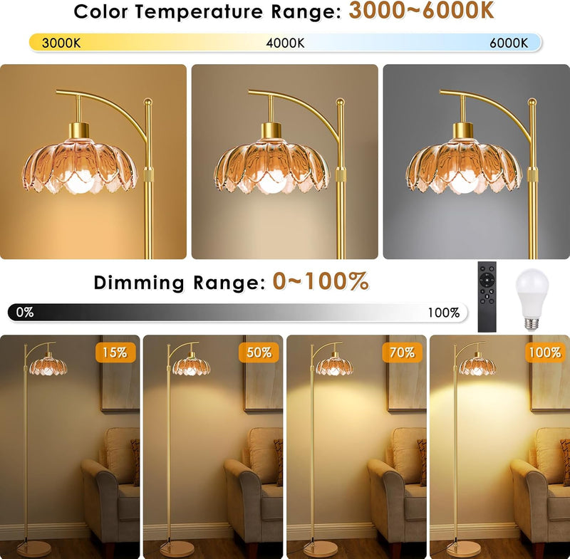 Arc Floor Lamp for Bedroom Living Room Office