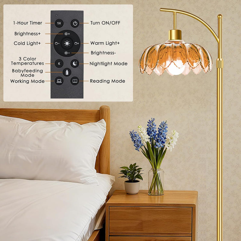 Arc Floor Lamp for Bedroom Living Room Office